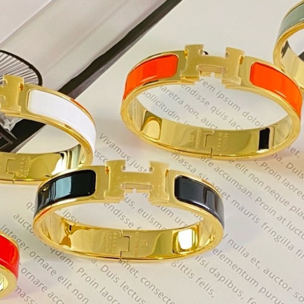 New Clic H Bracelet gold plated stainless steel in various enamel colors - Picture 11 of 12